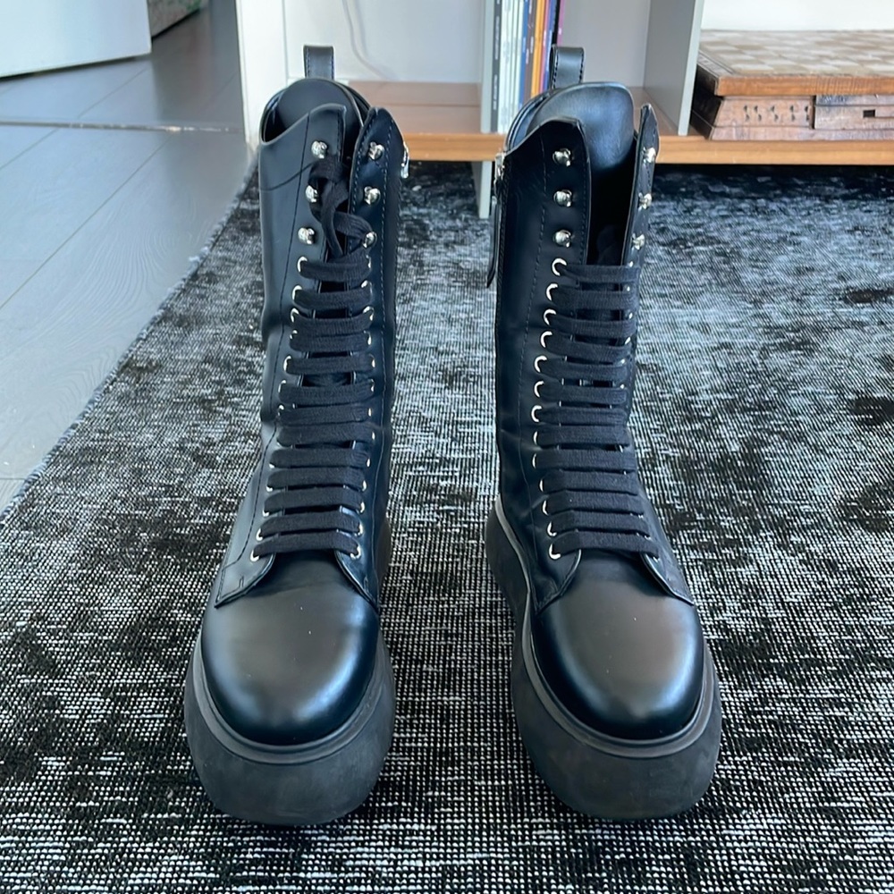 Perfect condition The Attico Selene Logo-Plaque Lace-Up Ankle Boots